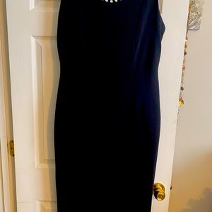 Black Dress Maxi with silver trim